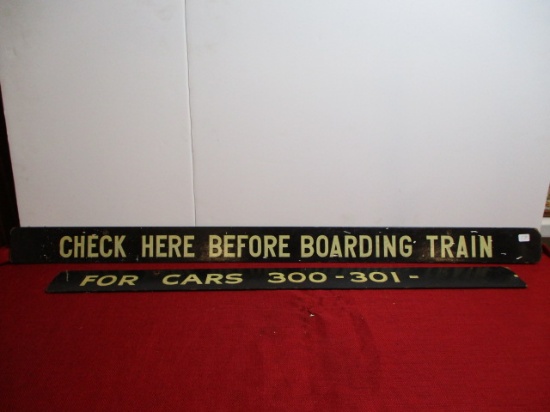 Pair of Original R.R. Signs on Masonite