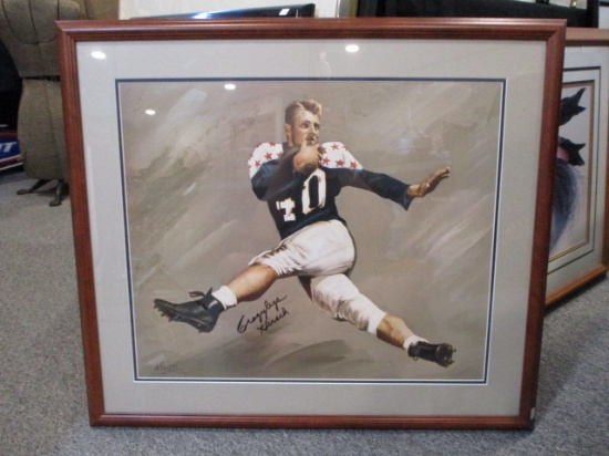 Autographed Crazy Legs Hirsch Framed Print by J. Foster