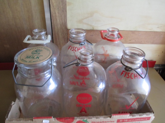 Wisconsin 1 Gallon Milk Bottles-Lot of 6