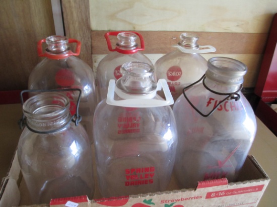 Mixed Wisconsin Milk Bottles-Lot of 6