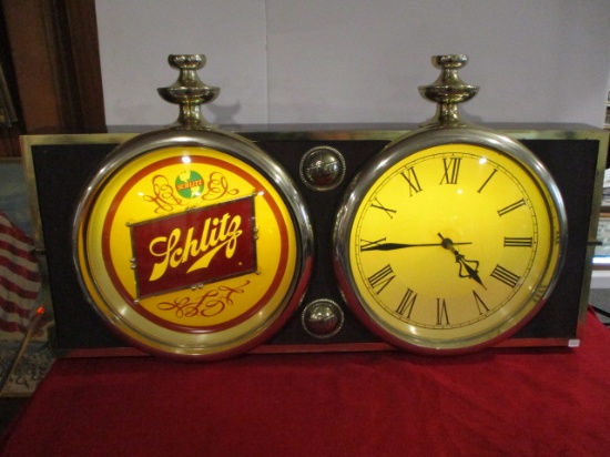Schlitz Light Up Double Bubble Advertising Clock