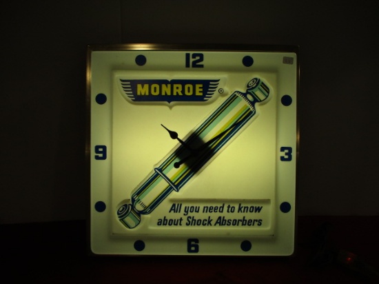 Monroe Shocks Advertising Light Up Clock