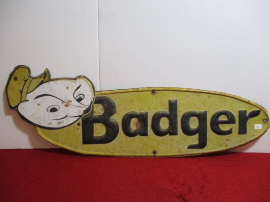 Classic Self Framed Embossed Badger Advertising Sign