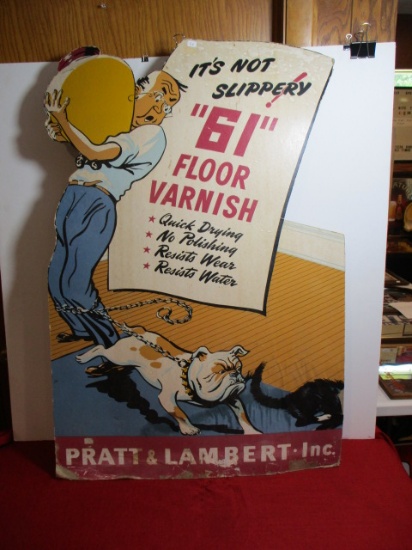 Pratt & Lambert, Inc. "61" Floor Varnish Advertising Sign