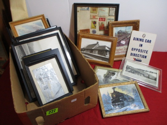 Large Lot of Framed R.R. Related Items