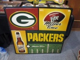 Green Bay Packers/Miller Lite Tin Advertising Sign