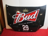 Budweiser Kevin Harvick Nascar Plastic Hood Advertising Sign