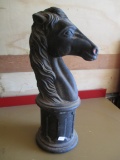 Cast Aluminum Horse Head Hitching Post Topper