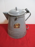Cream City Grayware Enamel Coffee Pot