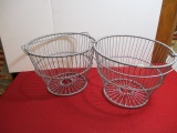 *Pair of Stainless Steel Egg Gathering Baskets