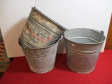 Galvanized Pails-Lot of 3