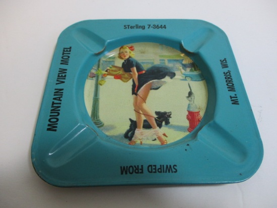 Local Piece-Vintage Pin-Up Girl Advertising Ash Tray