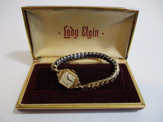 14kt Gold Lady Elgin Watch w/ Original Case