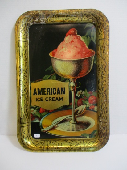 Early American Ice Cream Advertising Serving Tray