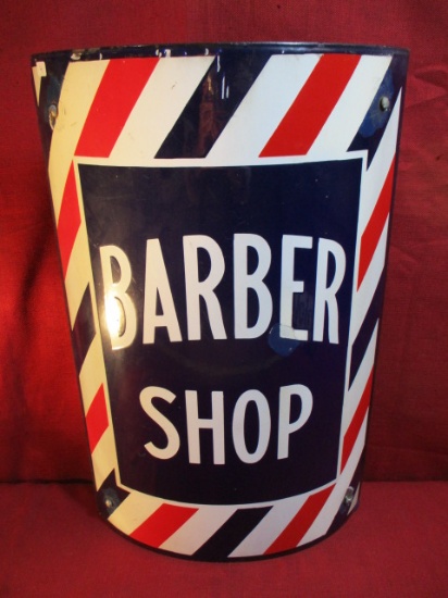 Barber Shop Original Porcelain Convex Advertising Sign