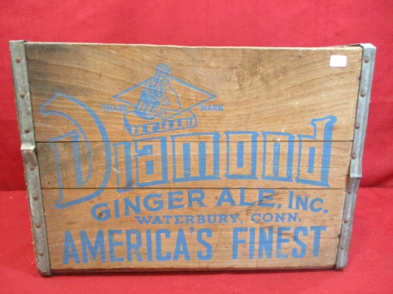 Diamond Ginger Ale Advertising Wooden Crate