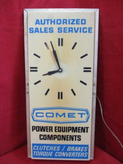 Comet Power Equipment Advertising Clock