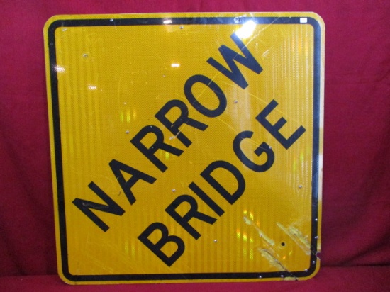 "Narrow Bridge" Reflective Metal Road Sign