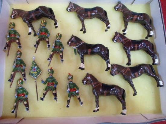High Quality Saudi Arabian Cast Metal 7 Horse w/ Rider Set