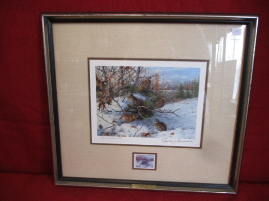 Owen Gromme 1983 "Quall Research Conservation Edition" Artist Signed Framed Print