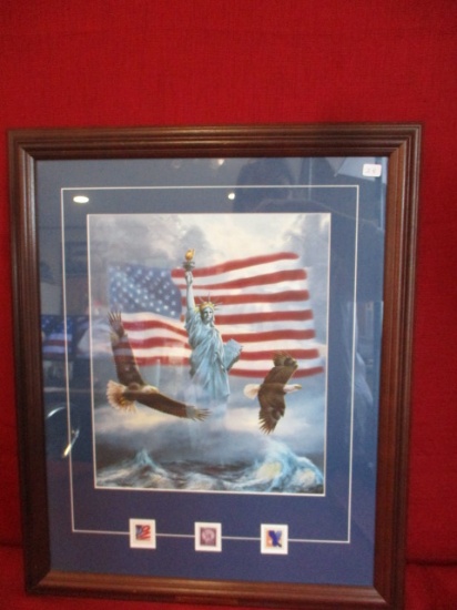 "America Stands Proud" by Rudy Reichardt Framed Artwork
