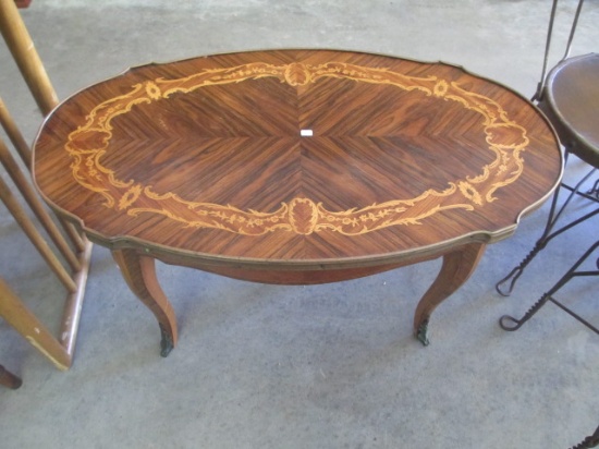Marquetry Oval Table