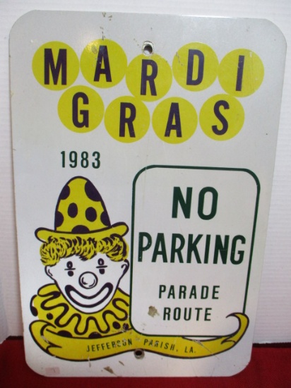 Mardi Gras 1983 Original Jefferson Parish Parade Route Sign