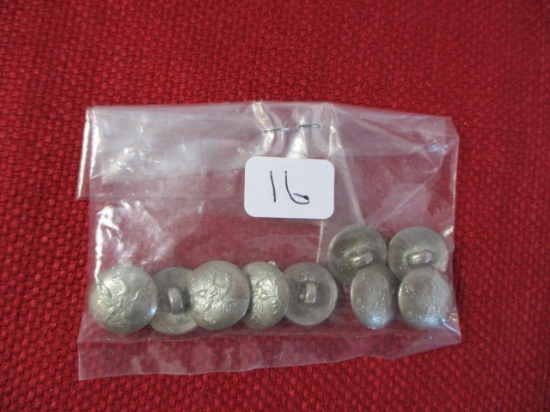 Eagle I Pewter Military Buttons-Lot of 10