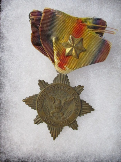 WWI Military Service Medal with Inscribed Name