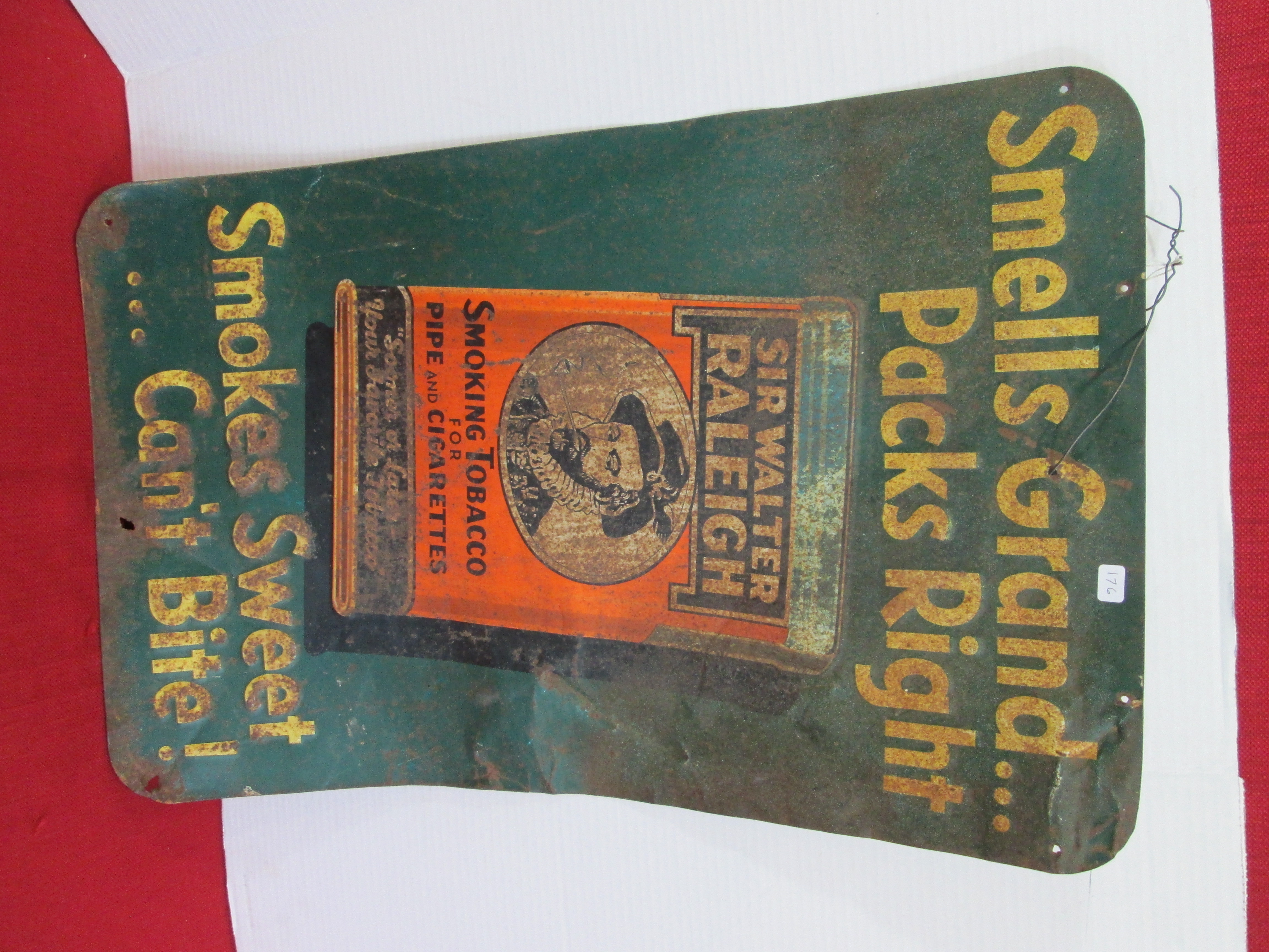 sir walter raleigh tobacco sign Original Sir Walter Raleigh Tin Advertising sign