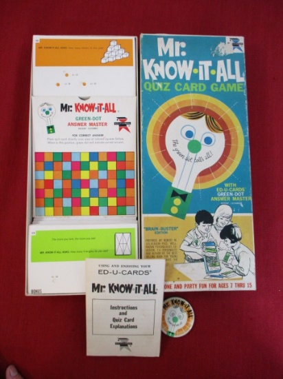 Mr. Know-It-All Quiz Card Vintage Game