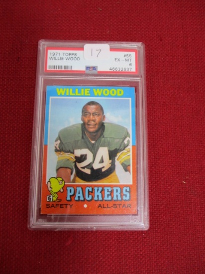 P.S.A. Graded 1971 Topps Willie Wood Football Trading Card