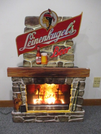*SPECIAL ITEM-Leinenkugel's Vacuform Light-Up Advertising Fireplace Display