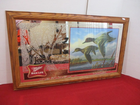 Miller High Life Terry Doughty Greenwing Teal Advertising Mirror