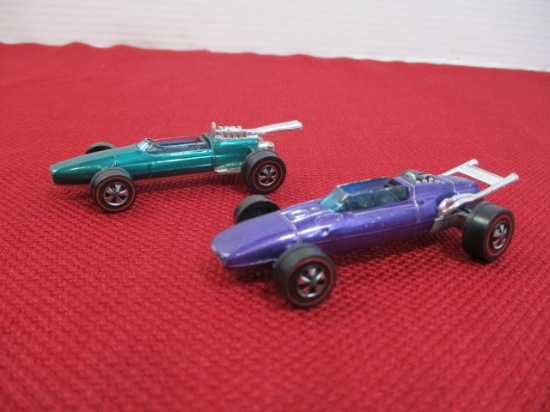 1969 Mattel Hot Wheels "Indy Eagle & Brabham Repco F1" Redline Die Cast Cars-Lot of 2