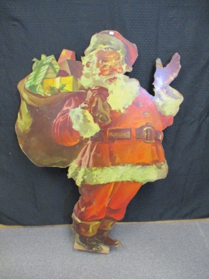 Vintage Mid-Century Santa Claus on Masonite