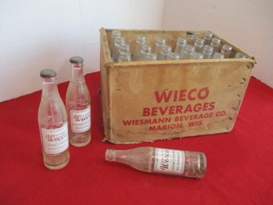 Wieco Beverages Marion, WI Vintage Case w/ Bottles