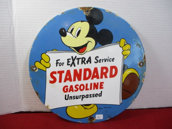 Walt Disney/Standard Oil Porcelain Enameled Advertising Sign