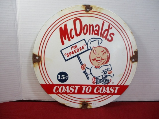 McDonald's "Speedee" Coast to Coast Porcelain Advertising Sign