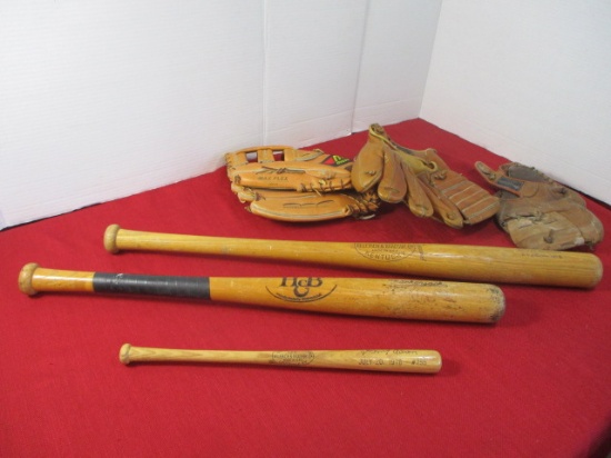 Mixed Vintage Baseball Equipment