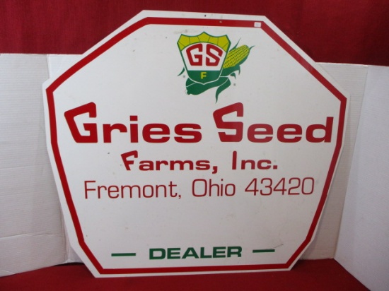 Gries Seed Farms Original Painted Metal Dealer Sign