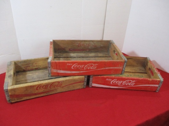 Wooden Coca-Cola Advertising Crates-Lot of 3