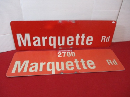 Marquette Road Reflective Metal Road Signs (Pair)