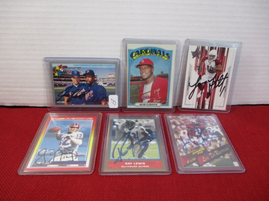 Mixed Autographed Trading Cards-Lot of 6