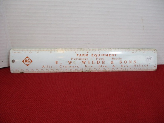 Allis Chalmers-New Idea-New Holland Advertising Metal Ruler