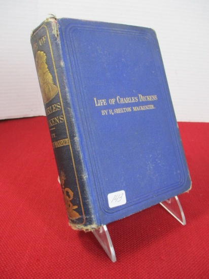 1870 Life of Charles Dickens Hardcover Book by R.Shelton Mackenzie