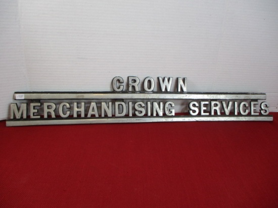 Crown Merchandising Services Die Cut Nickel Plated Aluminum Advertising Sign