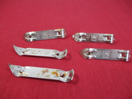 Vintage 7up Advertising Bottle Openers-Lot of 5