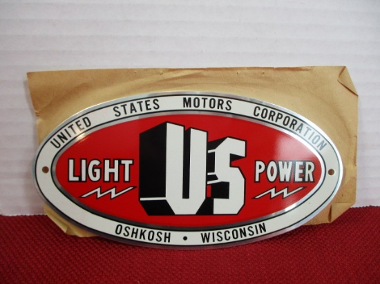 NOS US Light Power Metal Tag