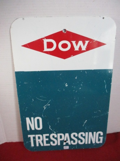 DOW No Trespassing Heavy Metal Advertising Sign